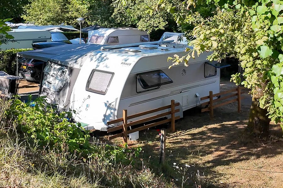 RV site at Les Grottes de Roffy campground